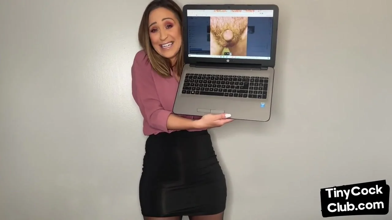 SPH femdom babe talking dirty about small rods in solo video